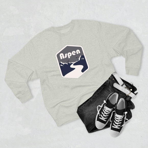 Premium Aspen, Colorado Crewneck Sweatshirt - Retro Unisex Sweatshirt