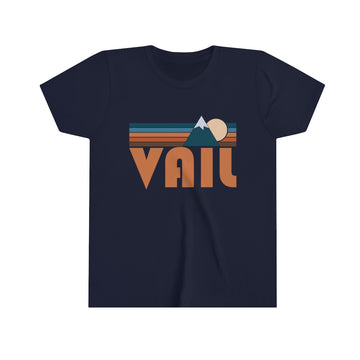 Buy navy Vail Youth T-Shirt - Retro Mountain Colorado Kid's TShirt