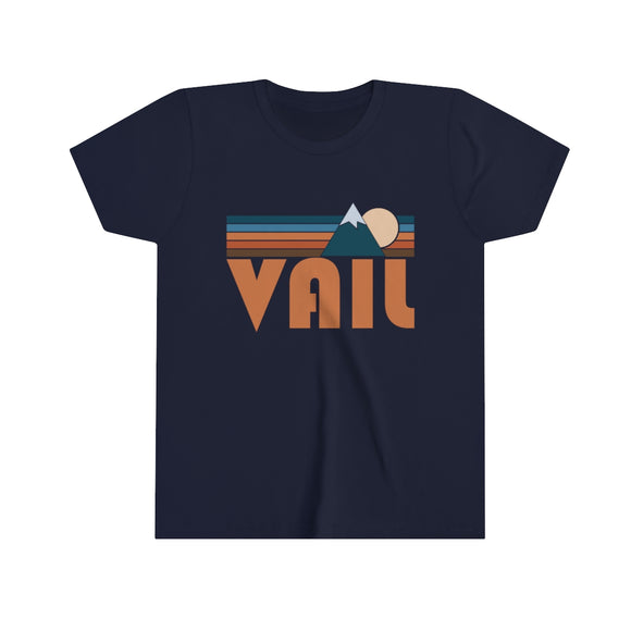 Vail Youth T-Shirt - Retro Mountain Colorado Kid's TShirt