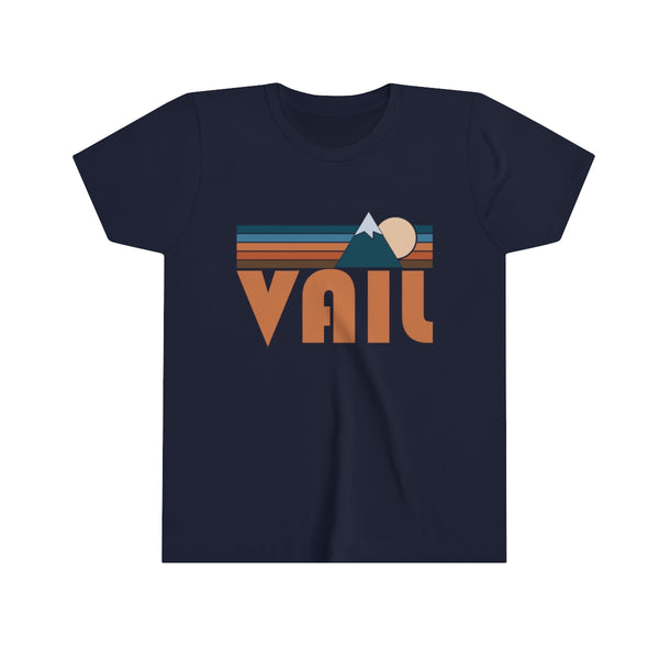 Vail Youth T-Shirt - Retro Mountain Colorado Kid's TShirt