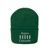 Aspen, Colorado Knit Beanie - Adult Embroidered Trees Aspen Knit Hat