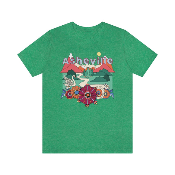 Asheville T-Shirt - Retro Mountain / Hippie Style Asheville, North Carolina Shirt