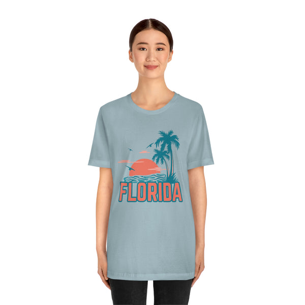 Florida T-Shirt - Retro Palm Tree & Beach Unisex Florida Shirt