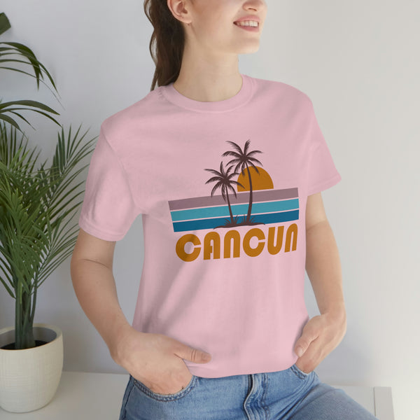 Cancun, Mexico T-Shirt - Retro Palm Tree Unisex Cancun Shirt