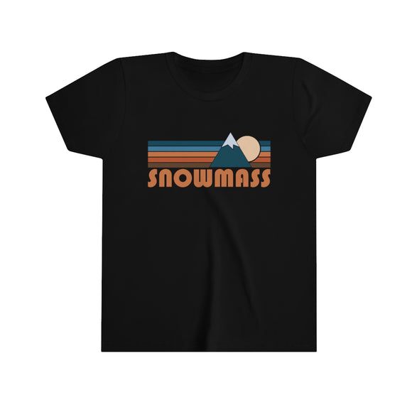 Snowmass Youth T-Shirt - Retro Mountain Colorado Kid's TShirt