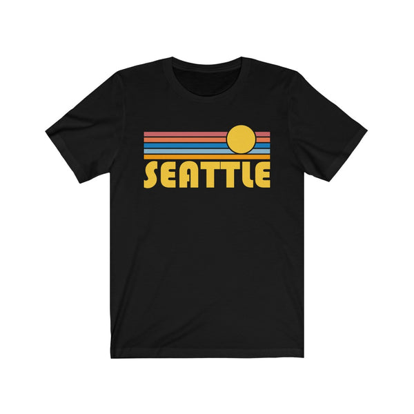 Seattle, Washington T-Shirt - Retro Sunrise Adult Unisex Seattle T Shirt