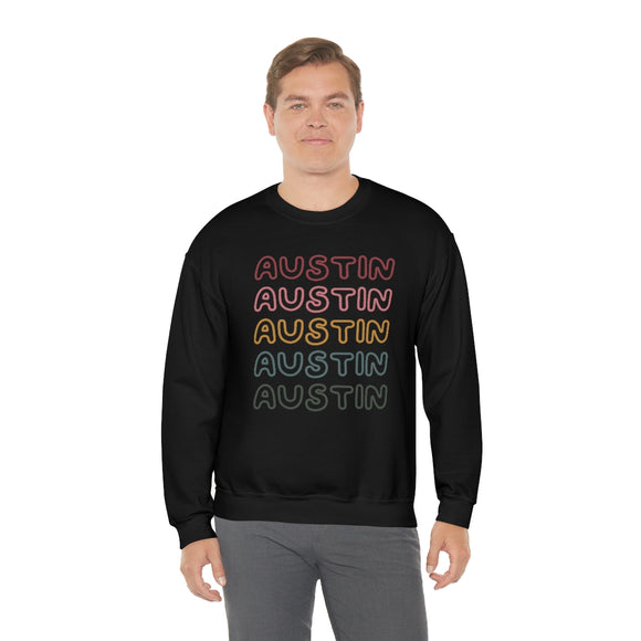 Austin, Texas Sweatshirt - Retro Five Color Unisex