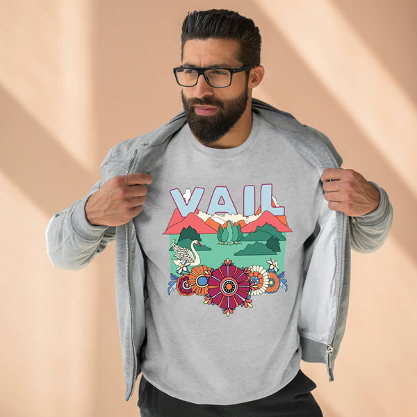 Premium Vail, Colorado Crewneck Sweatshirt - Retro Unisex Sweatshirt