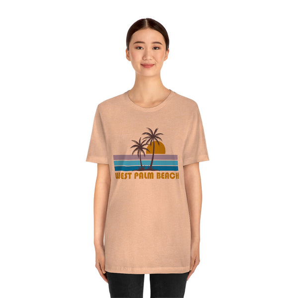 West Palm Beach, Florida T-Shirt - Retro Palm Tree Unisex West Palm Beach Shirt