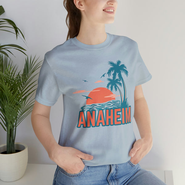 Anaheim, California T-Shirt - Retro Palm Tree & Beach Unisex Anaheim Shirt