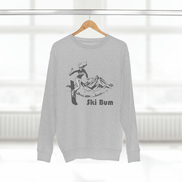 Premium Ski Bum Crewneck Sweatshirt - Retro Unisex Sweatshirt