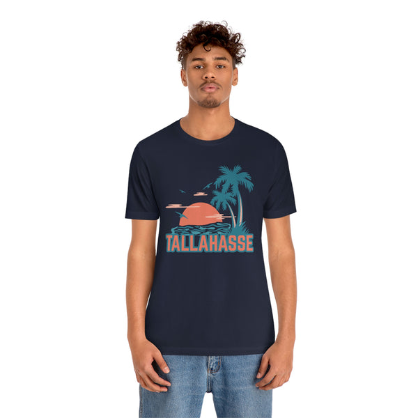 Tallahassee, Florida T-Shirt - Retro Palm Tree & Beach Unisex Tallahassee Shirt