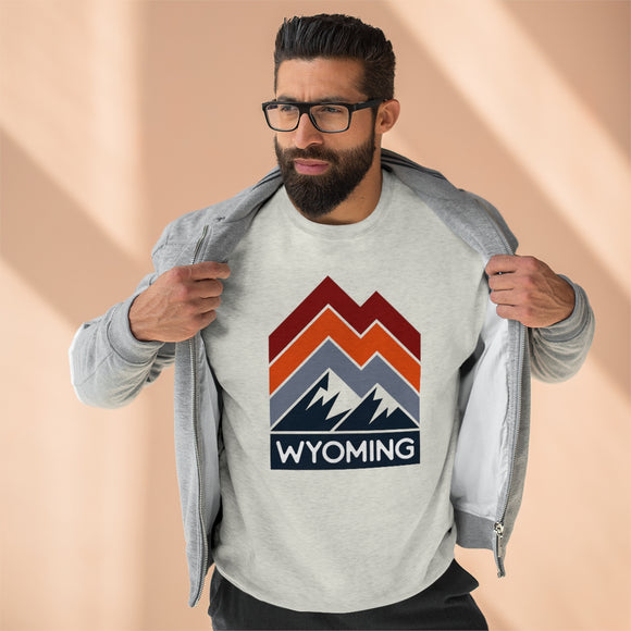 Premium Wyoming Sweatshirt - Retro Unisex Premium Crewneck Wyoming Sweatshirt