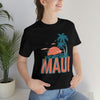 Maui, Hawaii T-Shirt - Retro Palm Tree & Beach Unisex Maui Shirt