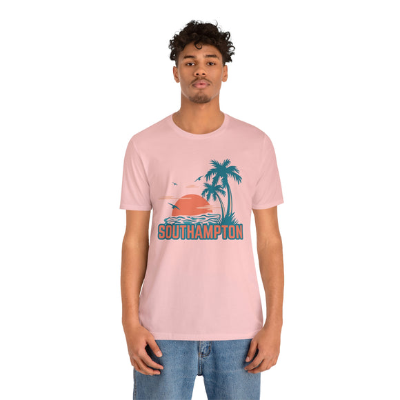 Southampton, New York T-Shirt - Retro Palm Tree & Beach Unisex Southampton Shirt
