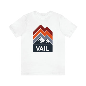 Buy white Vail, Colorado T-Shirt - Retro Mountain Unisex Vail Shirt - Chevron Peaks