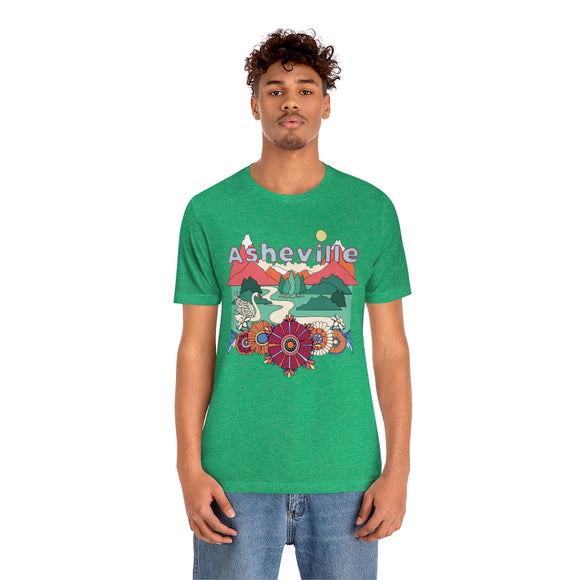 Asheville T-Shirt - Retro Mountain / Hippie Style Asheville, North Carolina Shirt