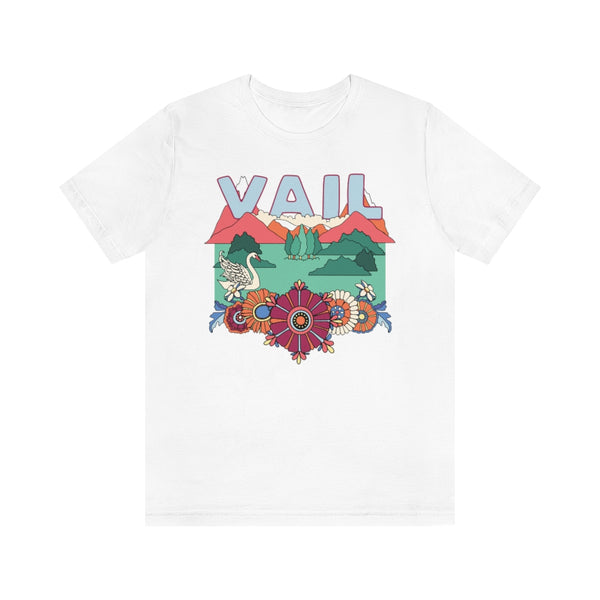Vail T-Shirt - Retro Mountain / Hippie Style Vail, Colorado Shirt