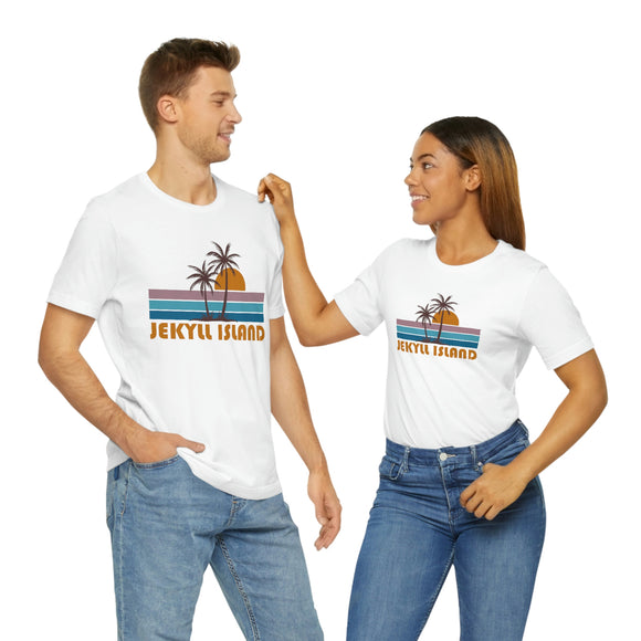 Jekyll Island, Georgia T-Shirt - Retro Palm Tree Unisex Jekyll Island Shirt