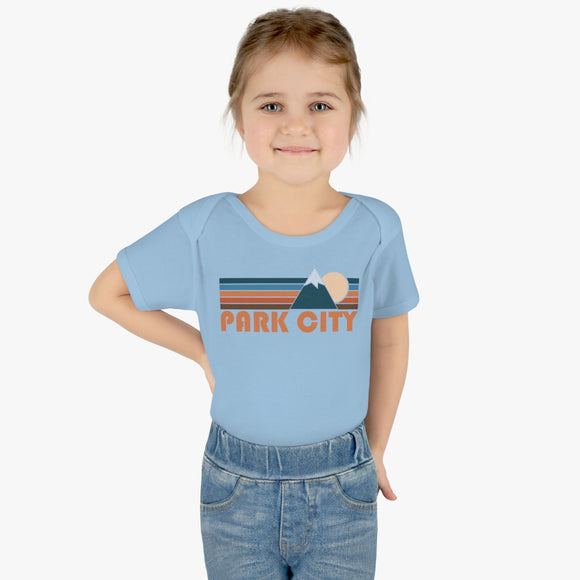 Park City Baby Bodysuit - Retro Mountain Park City, Utah Baby Bodysuit