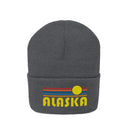 Alaska Beanie - Adult Embroidered Retro Sunset Alaska Knit Hat-2