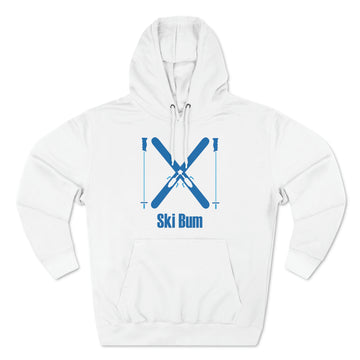 Buy white Premium Ski Bum Hoodie - Retro Unisex Sweatshirt - Crossed Skis