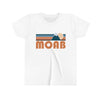 Moab Youth T-Shirt - Retro Mountain Utah Kid's TShirt