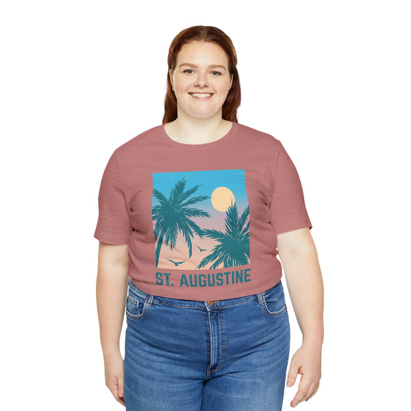 St. Augustine, Florida T-Shirt - Retro Palm Tree & Beach Unisex St. Augustine Shirt