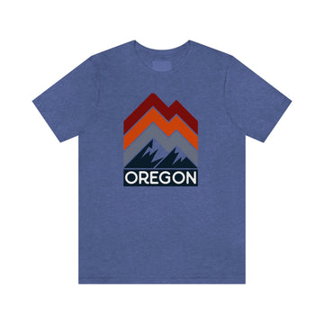 Buy heather-true-royal Oregon T-Shirt - Retro Mountain Unisex Oregon Shirt