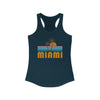Miami, Florida Women's Tank - Retro Palm Tree Women's Racerback Miami Tank Top