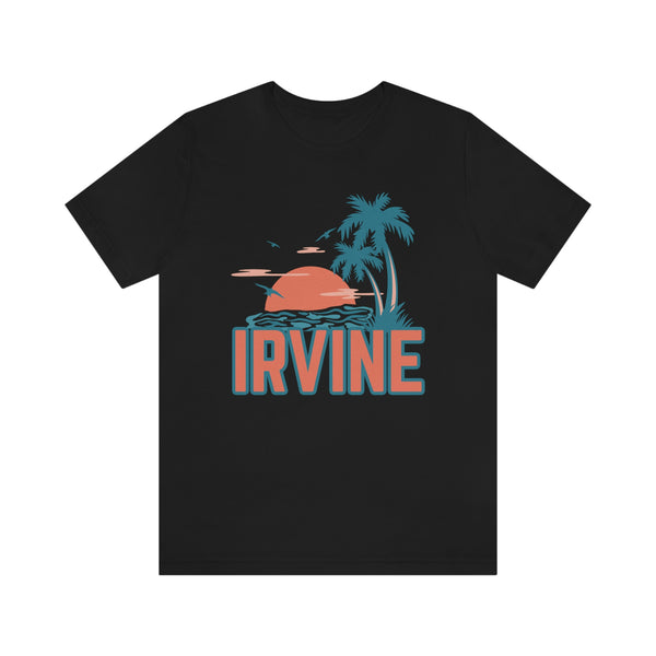 Irvine, California T-Shirt - Retro Palm Tree & Beach Unisex Irvine Shirt