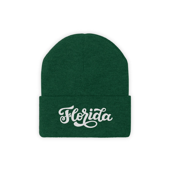 Florida Beanie - Adult Hand Lettered Embroidered Florida Knit Hat