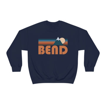 Buy navy Bend, Oregon Sweatshirt - Unisex Retro Mountain Unisex