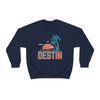Destin, Florida Sweatshirt - Unisex Retro Palm Tree Crewneck Destin Sweatshirt