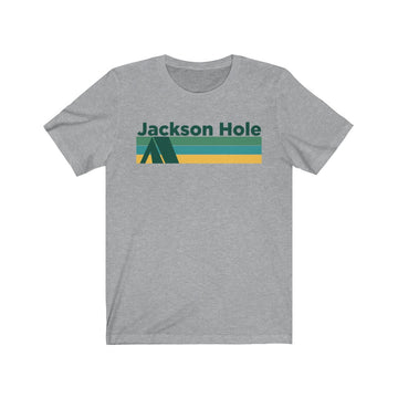 Buy athletic-heather Jackson Hole, Wyoming T-Shirt - Retro Camping Adult Unisex Jackson Hole T Shirt