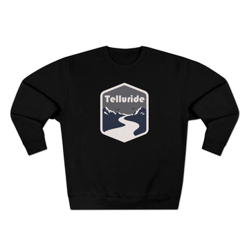 Buy black Premium Telluride, Colorado Crewneck Sweatshirt - Retro Unisex Sweatshirt