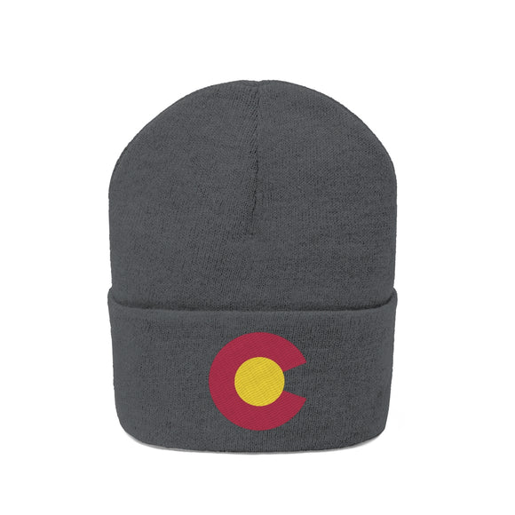Colorado Beanie - Adult Embroidered Colorado Flag Knit Hat