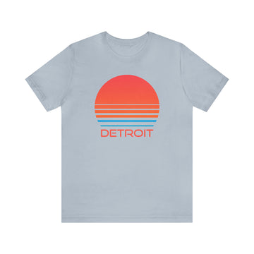 Buy light-blue Detroit, Michigan T-Shirt - Retro 80s Unisex Detroit Shirt