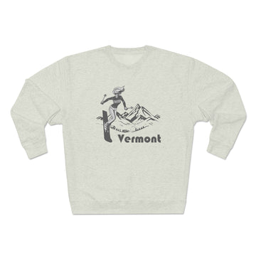 Buy oatmeal-heather Premium Vermont Crewneck Sweatshirt - Retro Unisex Sweatshirt