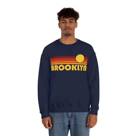 Brooklyn, New York Sweatshirt - Retro Sunset Unisex