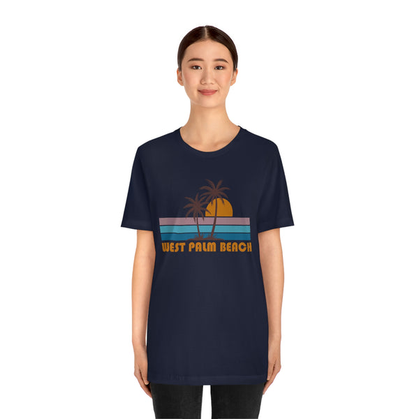West Palm Beach, Florida T-Shirt - Retro Palm Tree Unisex West Palm Beach Shirt