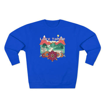 Buy royal-blue Premium Lake Tahoe, California Crewneck Sweatshirt - Retro Unisex Sweatshirt