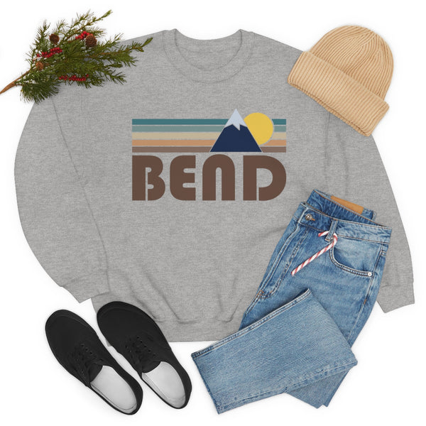 Bend, Oregon Sweatshirt - Fall Retro Mountain Unisex Crewneck Bend Sweatshirt