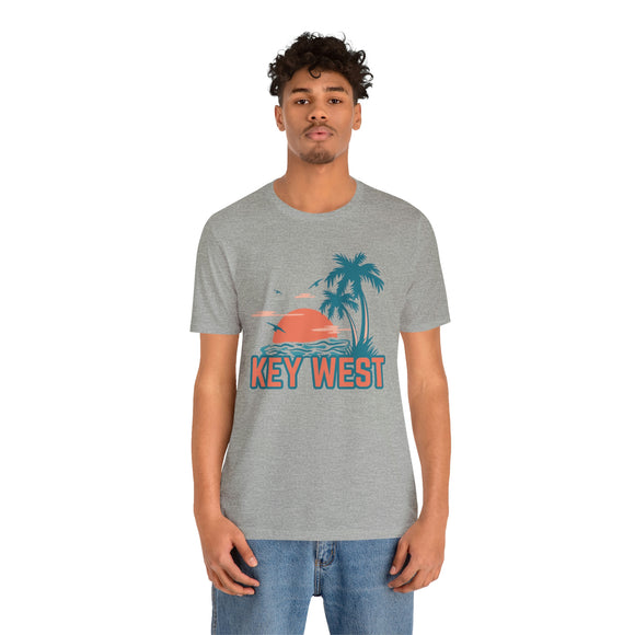 Key West, Florida T-Shirt - Retro Palm Tree & Beach Unisex Key West Shirt