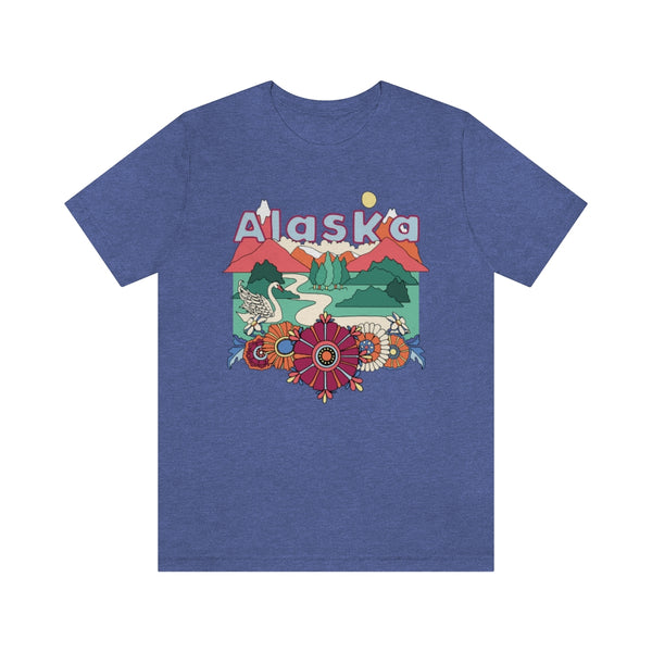 Alaska T-Shirt - Retro Mountain / Hippie Style Alaska Shirt