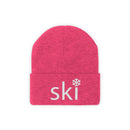 Ski Knit Beanie - Adult Embroidered Snowflake Ski Knit Hat-17