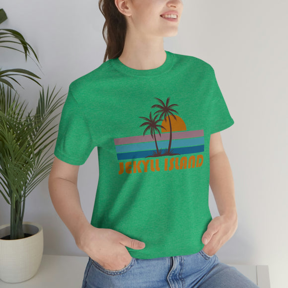 Jekyll Island, Georgia T-Shirt - Retro Palm Tree Unisex Jekyll Island Shirt