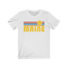 Maine T-Shirt - Retro Sunrise Adult Unisex Maine T Shirt