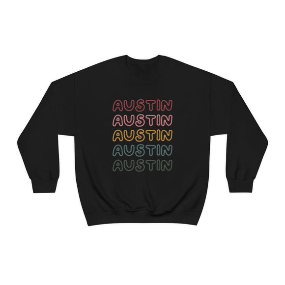 Austin, Texas Sweatshirt - Retro Five Color Unisex