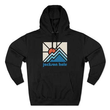 Buy black Premium Jackson Hole, Wyoming Hoodie - Min Mountain Unisex Sweatshirt